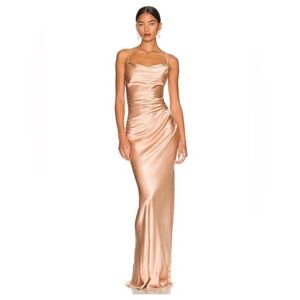 Shona Joy La Lune Lace Back Maxi Dress - Desert Rose, size 6.